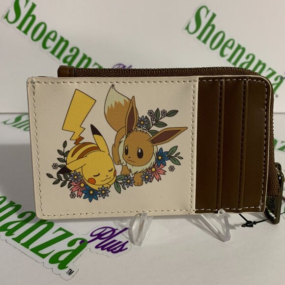 Loungefly Cardholder Pokémon Pikachu Eevee Floral Zipper Coin Purse Card Holder - Picture 4 of 4